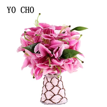 YO CHO svadobné dekorácie, svadobné Družičky lily kytice bytové doplnky tabuľka vrchol 11 kvet hlavu umelý kvet